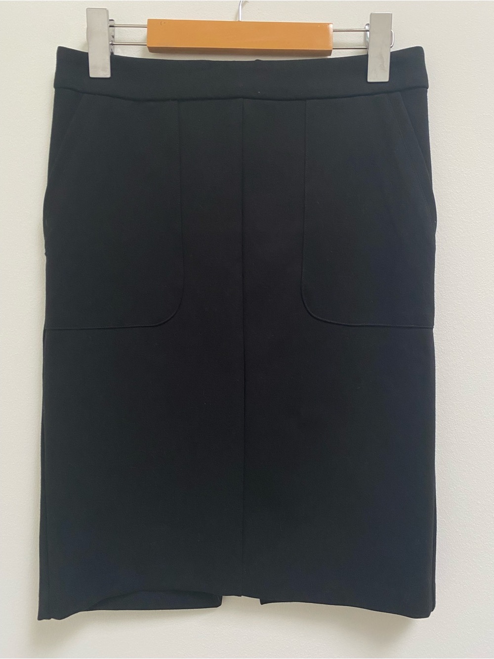 Selected Femme Tailored Black Pencil Skirt with Front Seam Detail